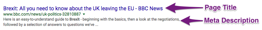 Page Title and Meta Description