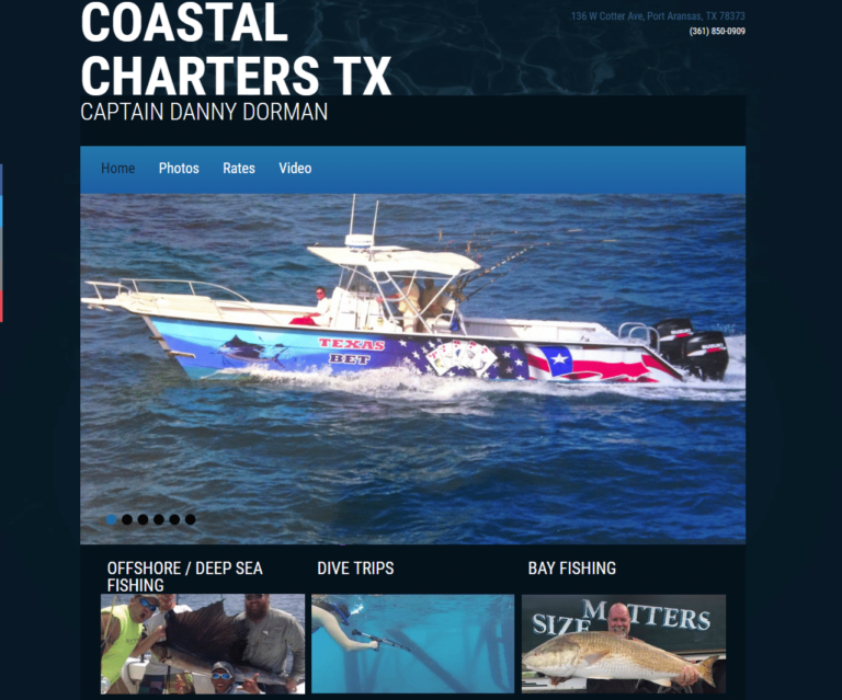 Coastal Charters Website - Before Coastal Charters Website - Before
