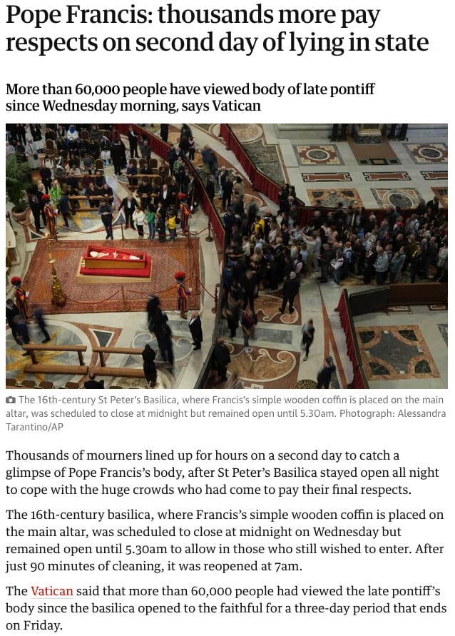 pope-guardian-story-left-aligned Left-Aligned Text in an Article from Guardian