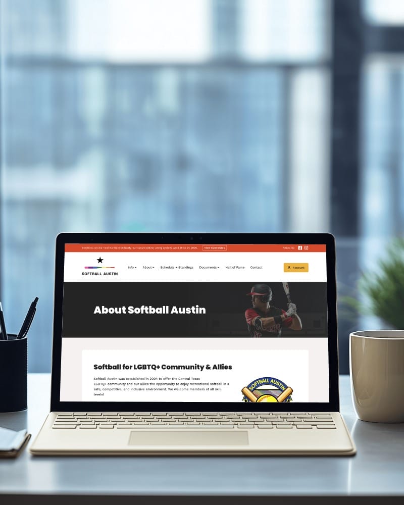 Softball Austin About Page- Sports & Recreation - Website Redesign Softball Austin About Page- Sports & Recreation - Website Redesign