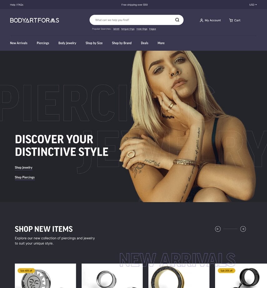 Bodyartforms Website Redesign Preview
