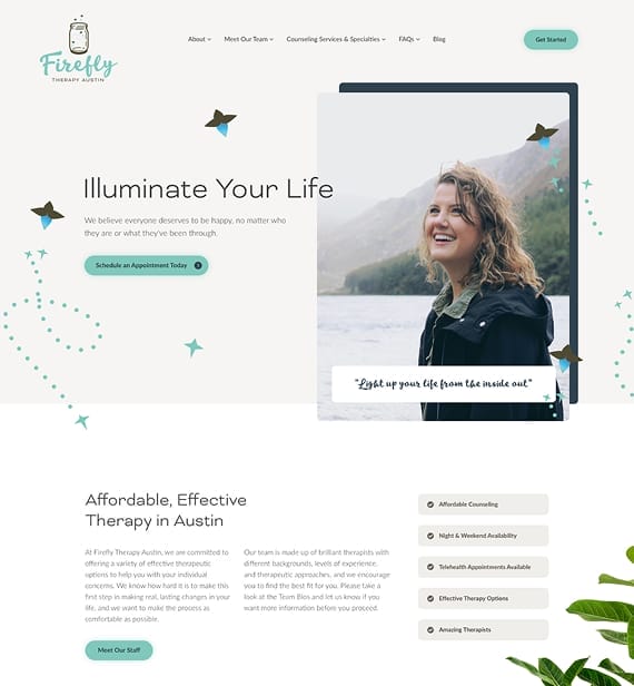 Firefly Therapy Austin Website Redesign Preview