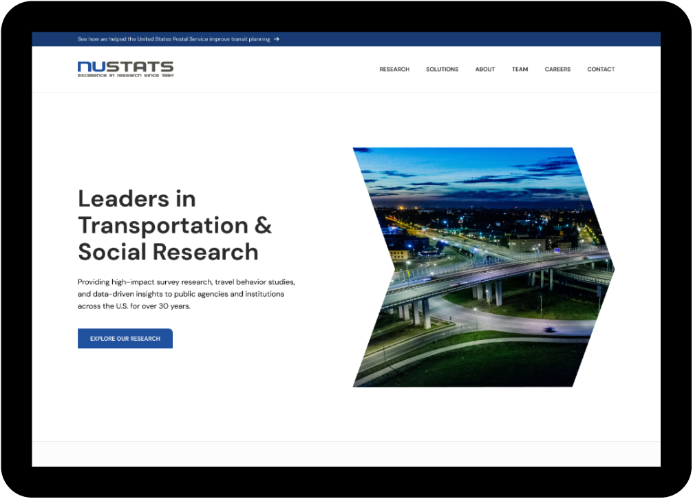 Nustats - Survey Research Website Redesign